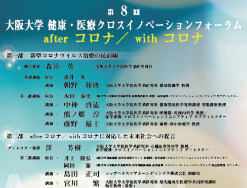 第８回　大阪大学　健康・医療クロスイノベーションフォーラム ～afterコロナ／withコロナ～