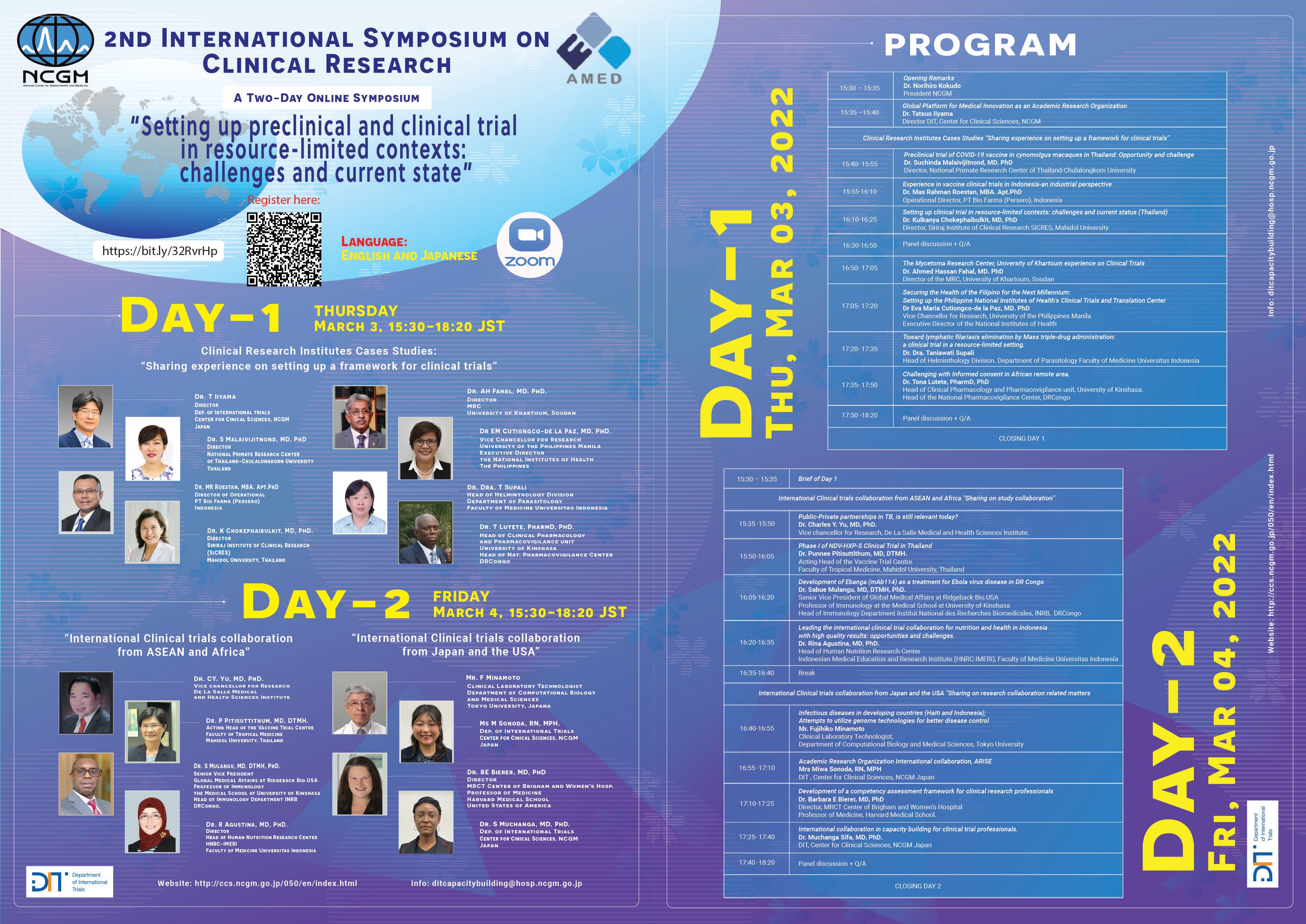 第2回シンポジウム  "Setting up preclinical and clinical trial in resource-limited contexts: challenges and current state"
