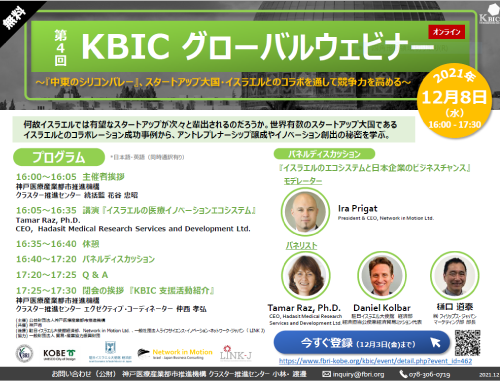 第4回 KBICグローバルウェビナー ～『中東のシリコンバレー』、スタートアップ大国・イスラエルとのコラボを通して競争力を高める～