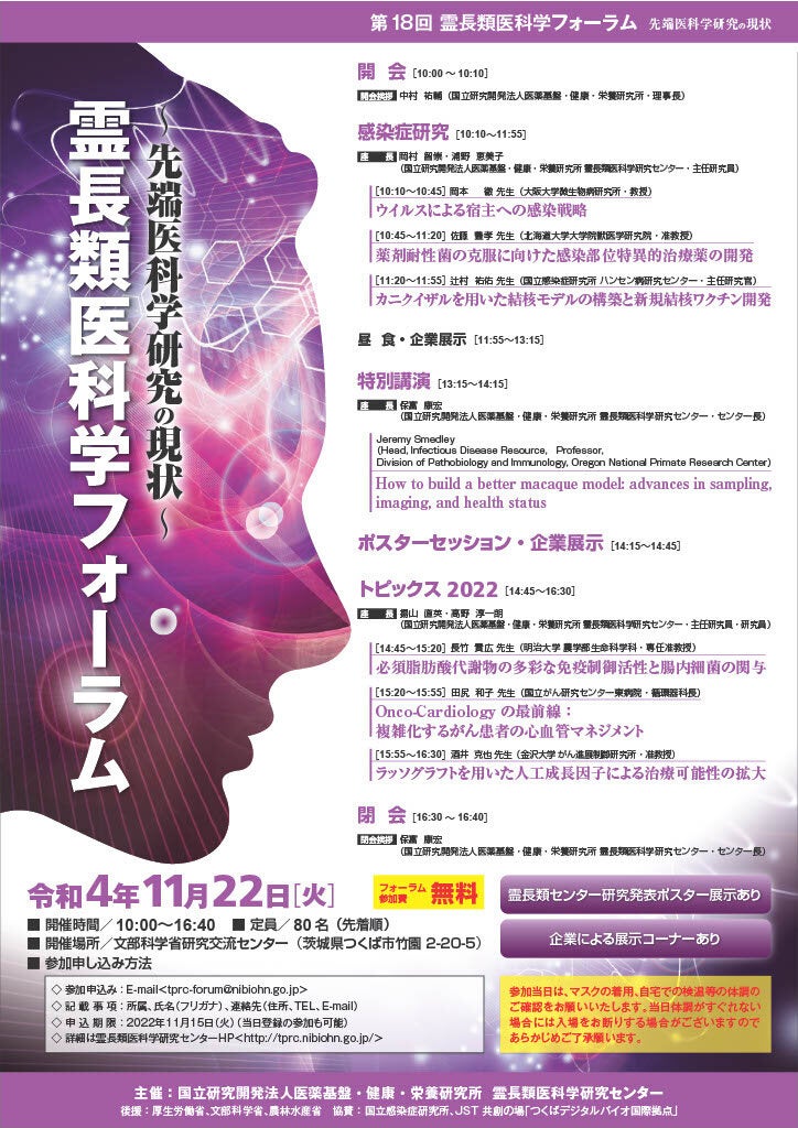 第１８回霊長類医科学フォーラム　先端医科学研究の現状