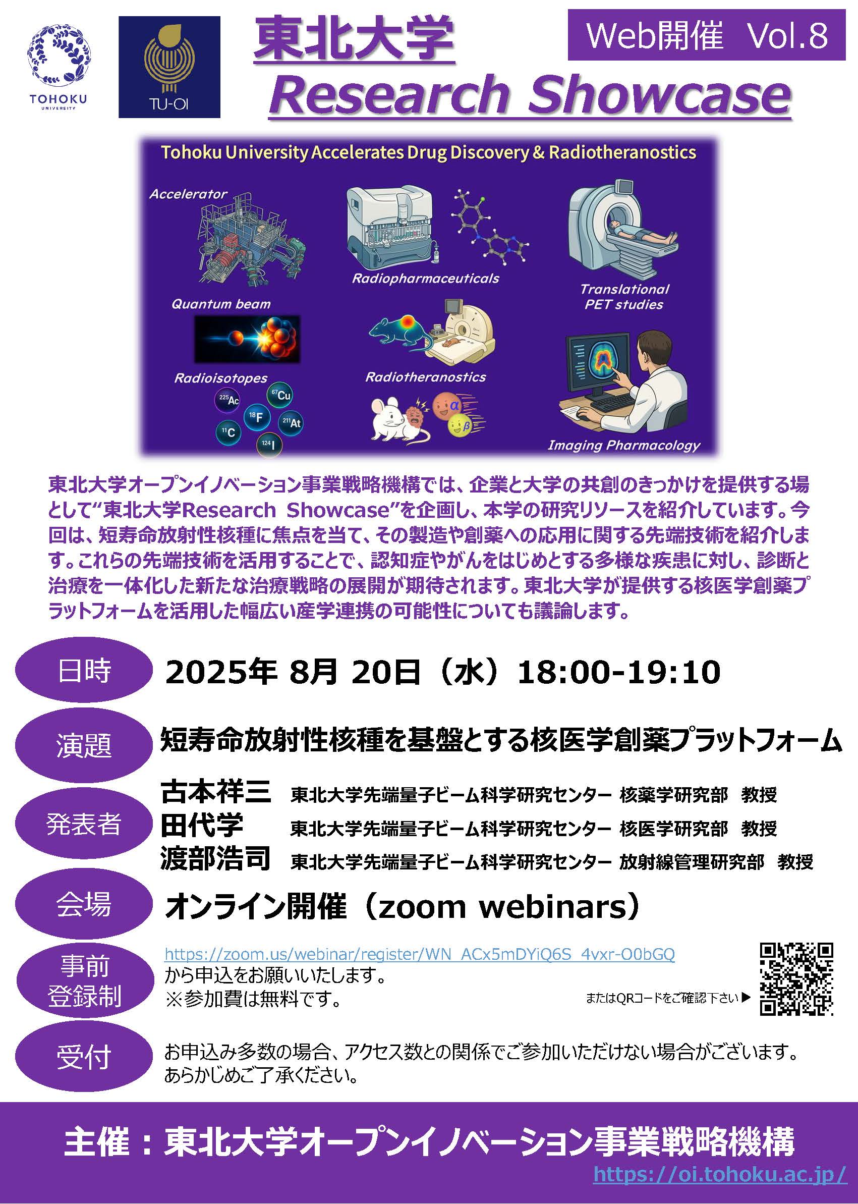 東北大学Research Showcase vol.8：短寿命放射性核種を基盤とする核医学創薬プラットフォーム