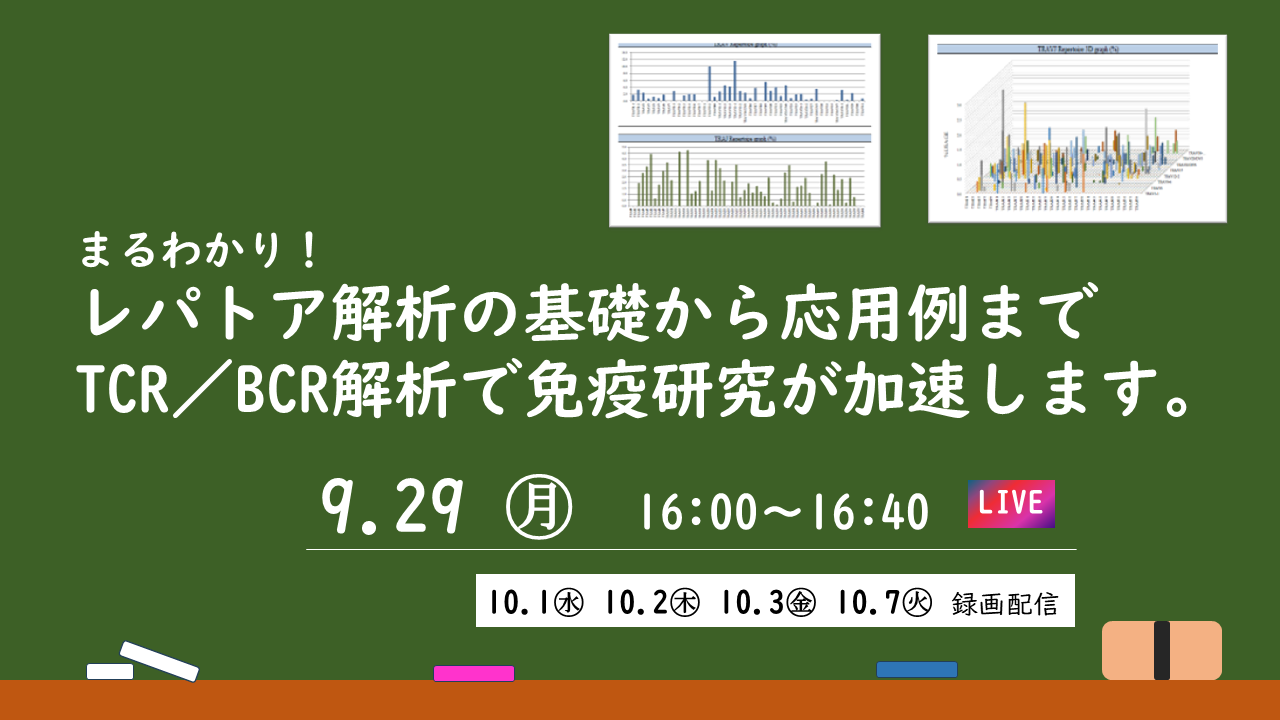 まるわかり！レパトア解析の基礎から応用例まで TCR／BCR解析で免疫研究が加速します。